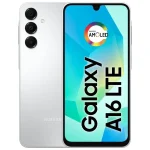 Imagem do smartphone Samsung Galaxy A16 LTE na cor branca, com destaque para a tela Super AMOLED. Samsung Galaxy A16 é bom