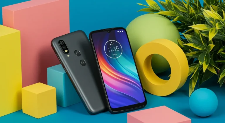 Fx Artistic composition of Motorola Moto G75 next to geometric shapes and plants shot with professional camera equipment and perfect exposure 2