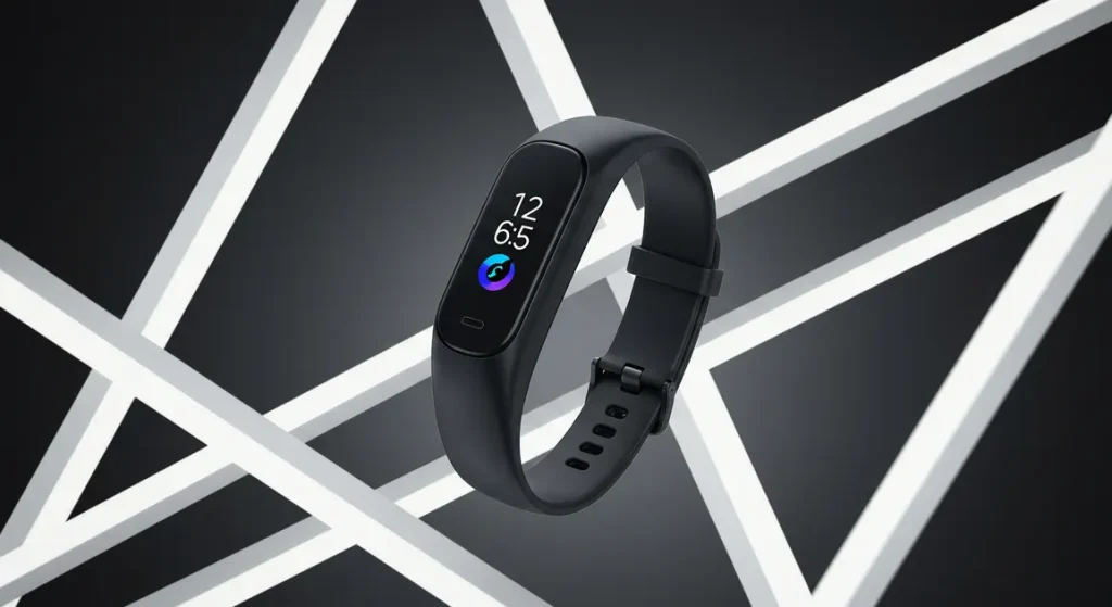 Fx Artistic product photography of Samsung Galaxy Fit3 with geometric shapes and modern composition 1