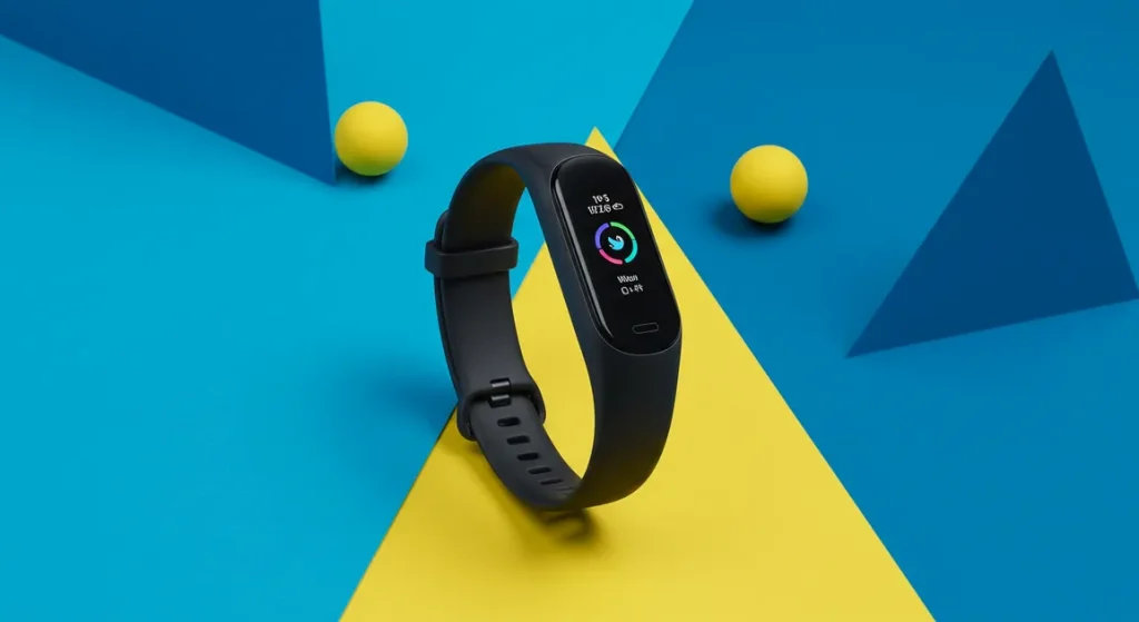 Fx Artistic product photography of Samsung Galaxy Fit3 with geometric shapes and modern composition 3