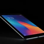 Fx Dramatic low angle shot of Xiaomi Redmi Pad SE 11 tablet against a dark background with rim lighting cinematic product photography style 1