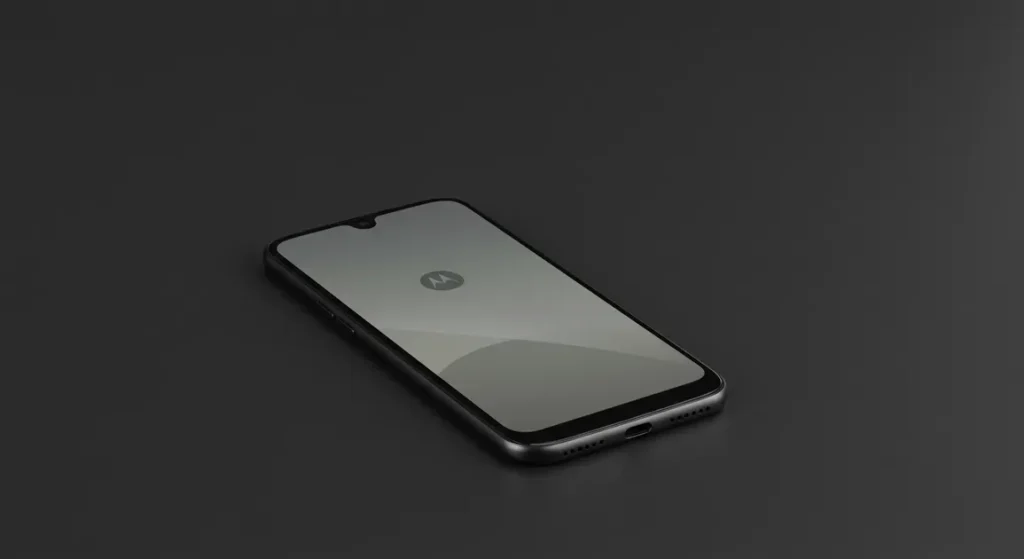 Fx Minimalist composition featuring Motorola Moto G75 as the central focus on a solid colored background with perfect studio lighting 1