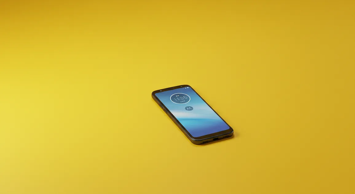 Fx Minimalist composition featuring Motorola Moto G75 as the central focus on a solid colored background with perfect studio lighting 3