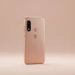 Fx Minimalist composition featuring Motorola Moto G75 as the central focus on a solid colored background with perfect studio lighting 4