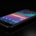 Fx Motorola Moto G75 positioned at a 45 degree angle on reflective black surface with dramatic lighting creating mirror reflections 1