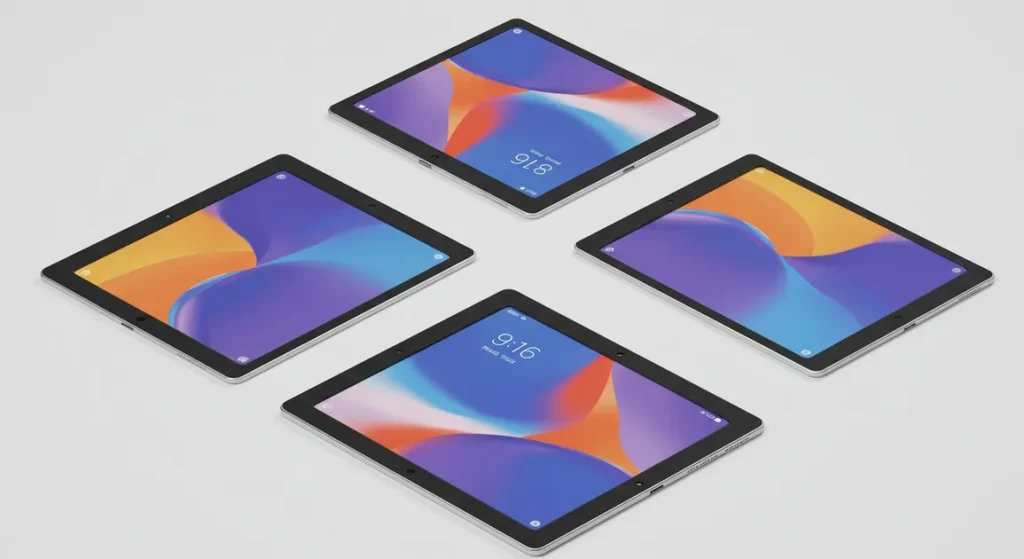 Fx Multiple angle view composition of Xiaomi Redmi Pad SE 11 tablets arranged artistically studio photography with perfect lighting 1