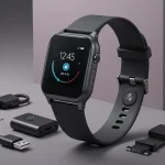 Fx Professional product shot of Samsung Galaxy Fit3 with color coordinated background and accessories 1