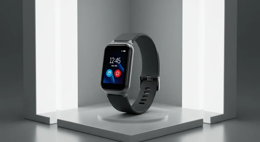 Fx Samsung Galaxy Fit3 displayed in modern tech showroom with professional display lighting 2