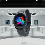 Fx Samsung Galaxy Fit3 displayed in modern tech showroom with professional display lighting 4