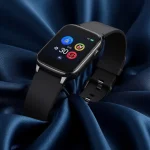 Fx Samsung Galaxy Fit3 smartwatch elegantly placed on silk fabric with luxury presentation 3