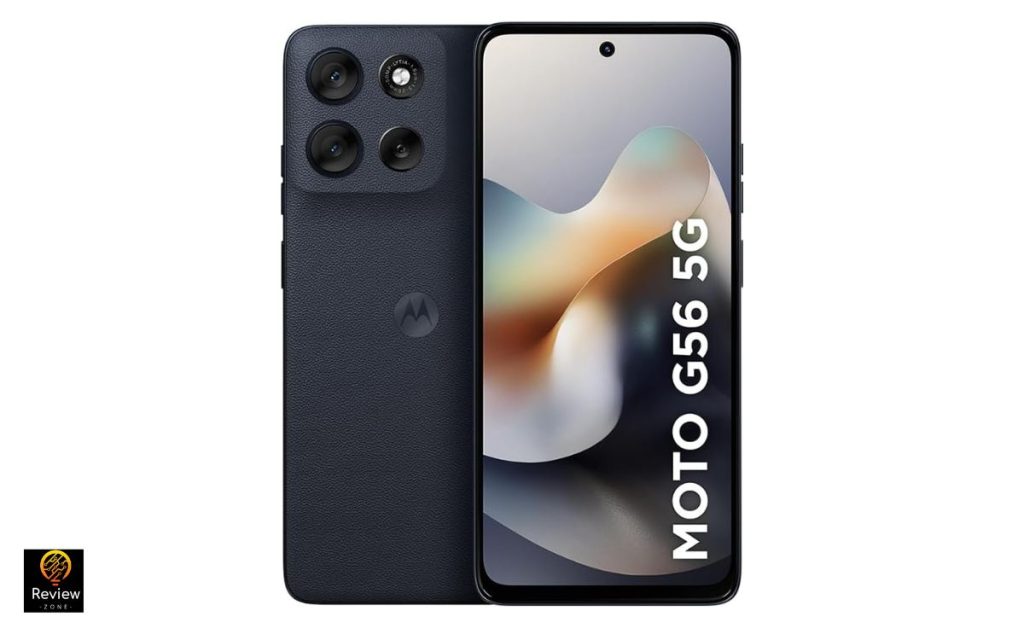 Moto G56 5G com 256 GB visto de frente e verso