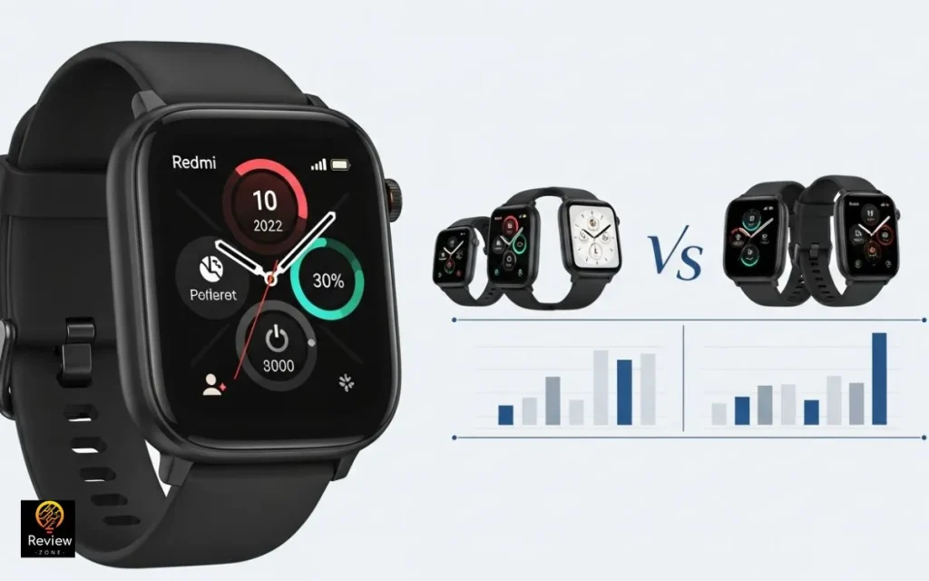 Comparativo entre dois modelos de smartwatch. Redmi Watch 5 Active