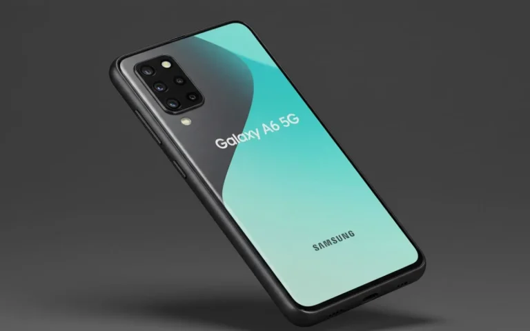 Samsung Galaxy A26 5G preto com tela mostrando fundo verde com nome do modelo.