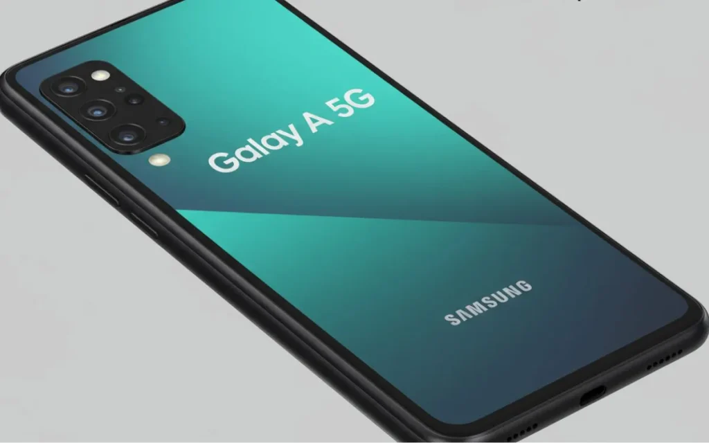 Close na tela do Samsung Galaxy A26 5G exibindo texto "Galaxy A 5G".