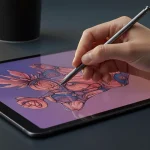 Fx Artistic photography of Samsung Galaxy Tab S10 FE with S Pen creating digital art on screen 4