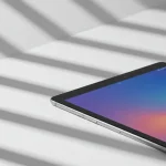 Fx Artistic product shot of Samsung Galaxy Tab S6 with geometric shadows and clean lines 2