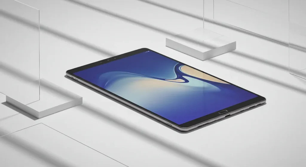 Fx Artistic product shot of Samsung Galaxy Tab S6 with geometric shadows and clean lines 4