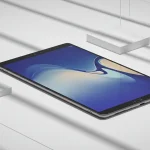 Fx Artistic product shot of Samsung Galaxy Tab S6 with geometric shadows and clean lines 4
