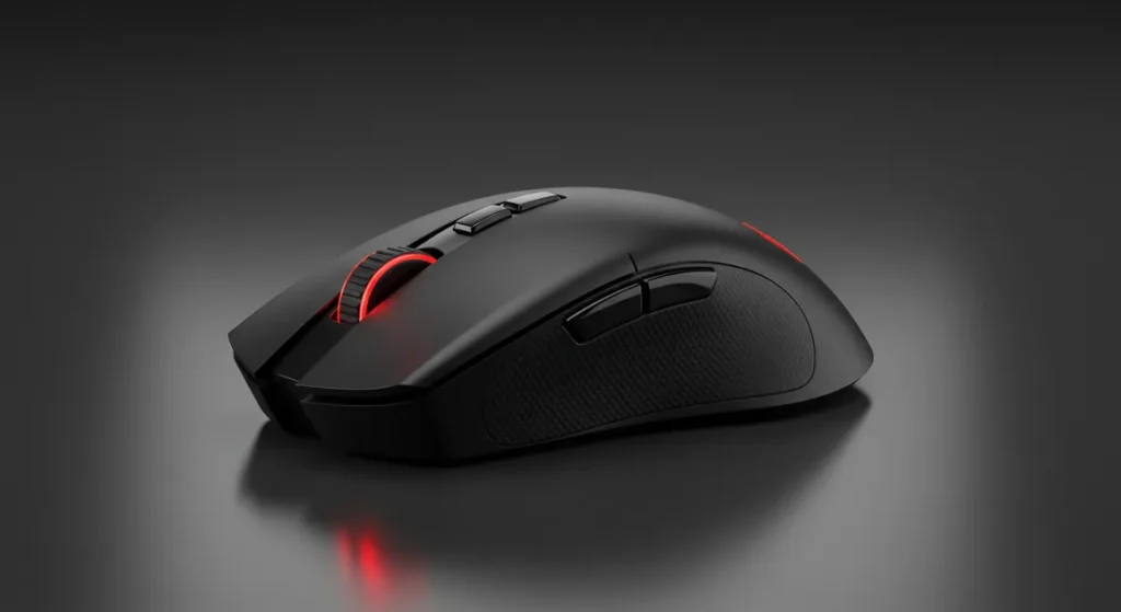 Fx Clean minimal product photography of a Redragon Cobra Pro mouse on reflective surface soft studio lighting commercial quality 1