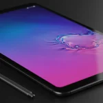 Fx Close up detailed shot of Samsung Galaxy Tab S10 FE screen displaying vibrant colors with S Pen stylus resting beside it 4