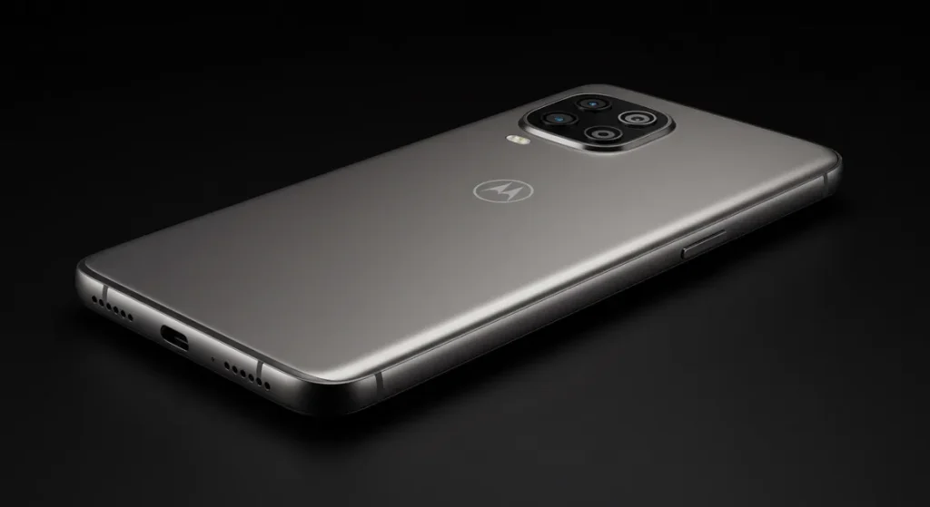 Fx Close up professional product photo of Motorola Edge 60 Fusion 5G highlighting curved edges and metallic finish sharp detail 1