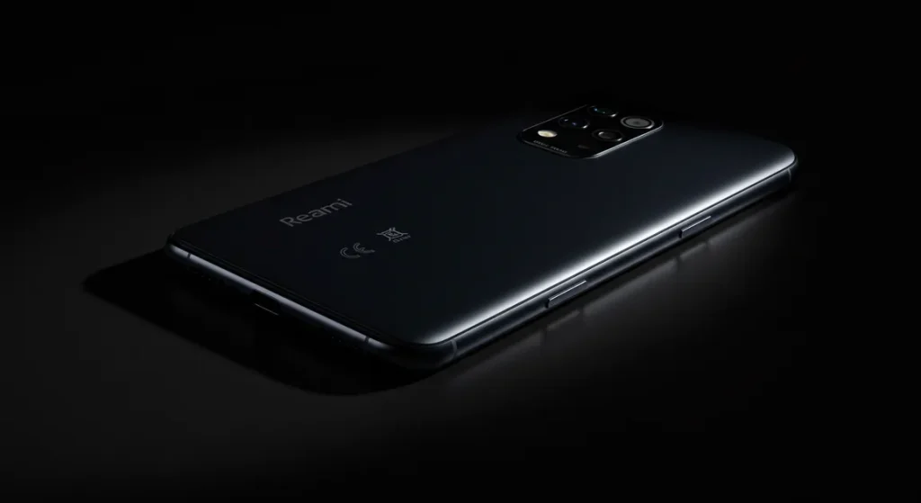 Fx Dramatic lighting setup highlighting Xiaomi Redmi Note 13 Pro Plus 5G edges and curves creating sophisticated product photography mood 3