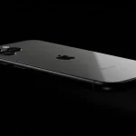 Fx Dramatic low angle shot of iPhone 16e against dark background rim lighting creating elegant silhouette professional commercial photography style 1