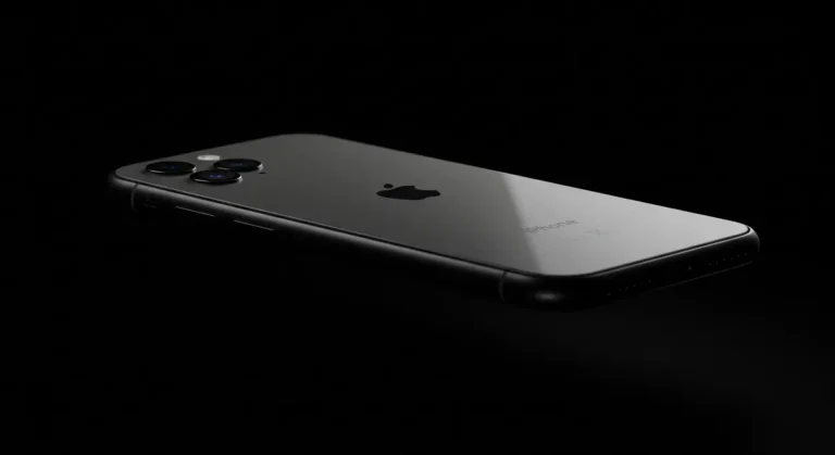 Fx Dramatic low angle shot of iPhone 16e against dark background rim lighting creating elegant silhouette professional commercial photography style 1