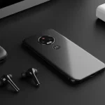 Fx Flat lay professional shot of Motorola Edge 60 Fusion 5G with accessories on minimal desk setup realistic lighting 2