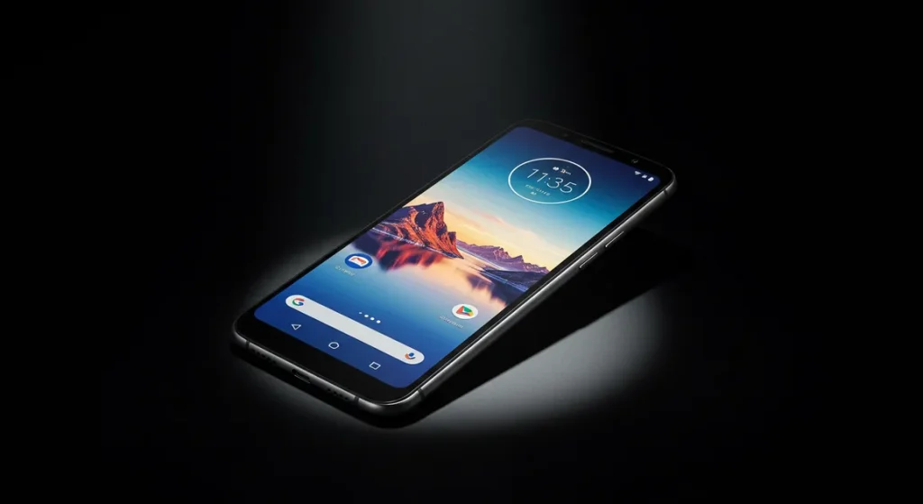 Fx High end studio photo of Motorola Edge 60 Fusion 5G with cinematic spotlight effect premium showcase 2