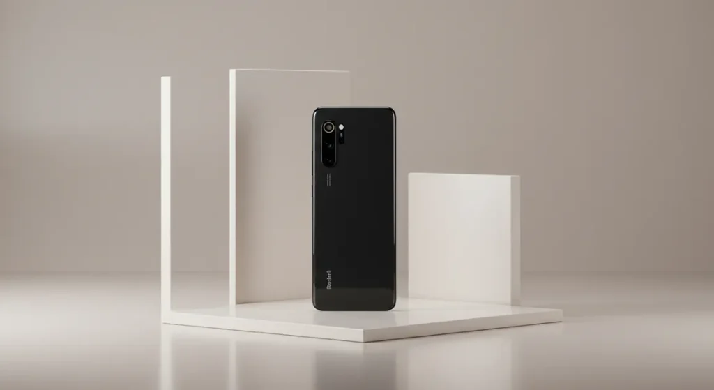 Fx Minimalist composition featuring Xiaomi Redmi Note 13 Pro Plus 5G as hero product clean lines and professional studio lighting setup 3