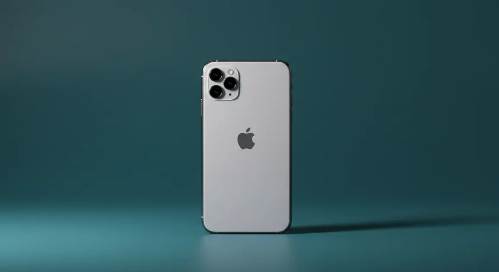 Fx Minimalist composition of iPhone 16e against solid color background perfect centered positioning studio lighting with gradient shadows 4