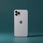 Fx Minimalist composition of iPhone 16e against solid color background perfect centered positioning studio lighting with gradient shadows 4