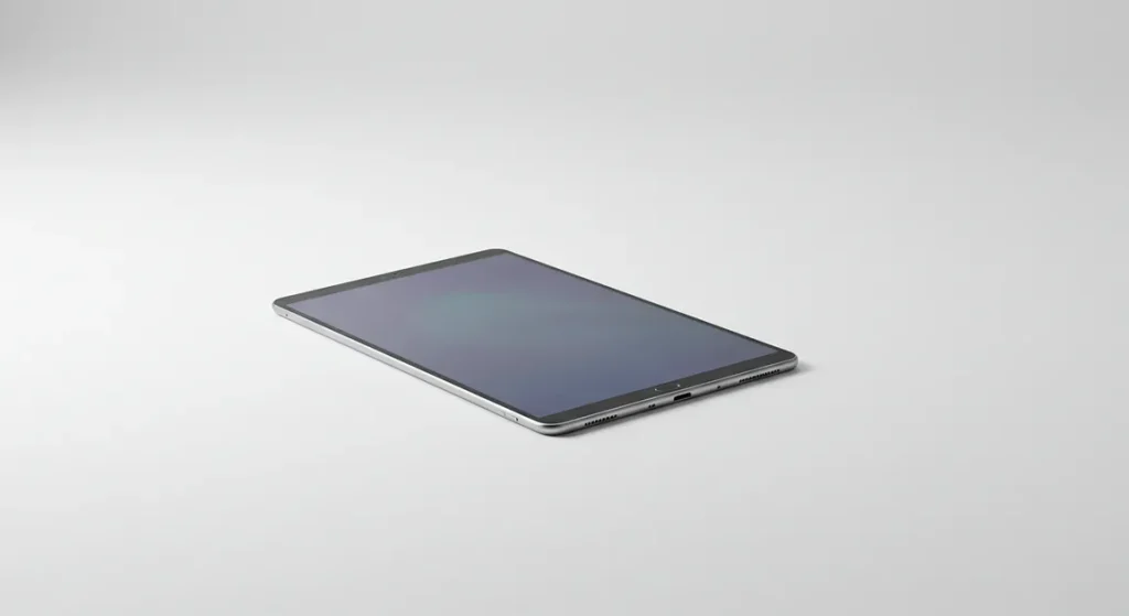 Fx Minimalist product photography of Samsung Galaxy Tab S10 FE centered on pure white seamless background 3