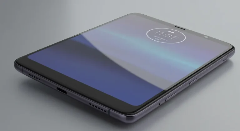 Fx Motorola Edge 60 Fusion 5G close up of the curved display with reflections detailed realistic product shot 3