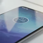 Fx Motorola Edge 60 Fusion 5G close up of the curved display with reflections detailed realistic product shot 4