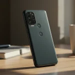 Fx Motorola Edge 60 Fusion 5G smartphone photographed in natural sunlight near window lifestyle professional look 1