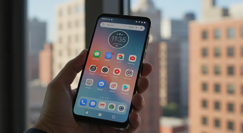 Fx Motorola Edge 60 Fusion 5G smartphone photographed in natural sunlight near window lifestyle professional look 4
