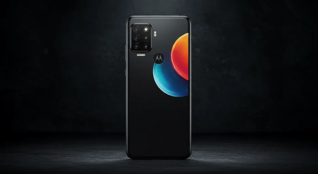 Fx Motorola Edge 60 Fusion 5G smartphone photographed on dark textured background professional product lighting 2