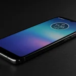 Fx Motorola Edge 60 Fusion 5G smartphone photographed on dark textured background professional product lighting 3