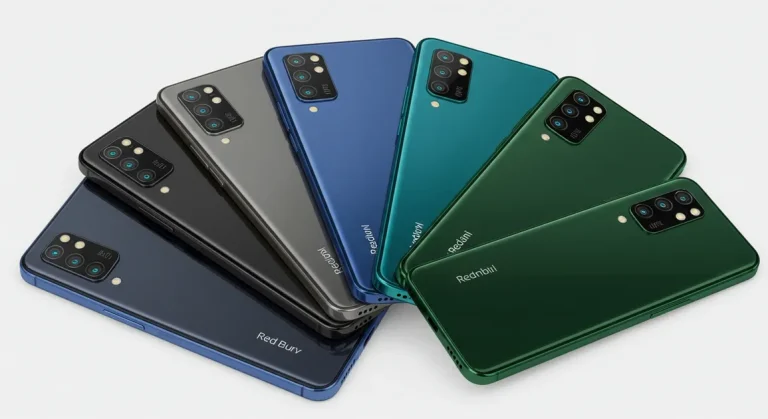 Fx Multiple Xiaomi Redmi Note 13 Pro Plus 5G phones in different colors arranged in a fan pattern professional product photography with clean white background 2