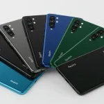 Fx Multiple Xiaomi Redmi Note 13 Pro Plus 5G phones in different colors arranged in a fan pattern professional product photography with clean white background 4