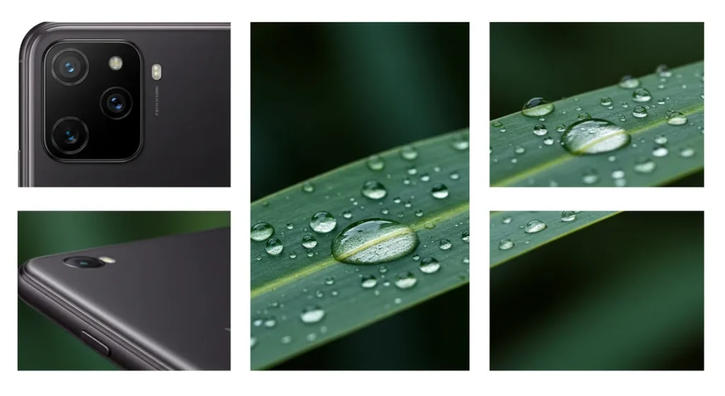 Fx Multiple angles of Xiaomi Redmi Note 13 Pro Plus 5G camera system showcasing photography capabilities through detailed macro shots 1