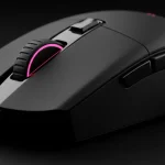 Fx Professional macro shot focusing on the scroll wheel and DPI buttons of a Redragon Cobra Pro gaming mouse ultra sharp detail clean background 2