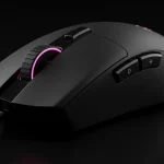 Fx Professional macro shot focusing on the scroll wheel and DPI buttons of a Redragon Cobra Pro gaming mouse ultra sharp detail clean background 4