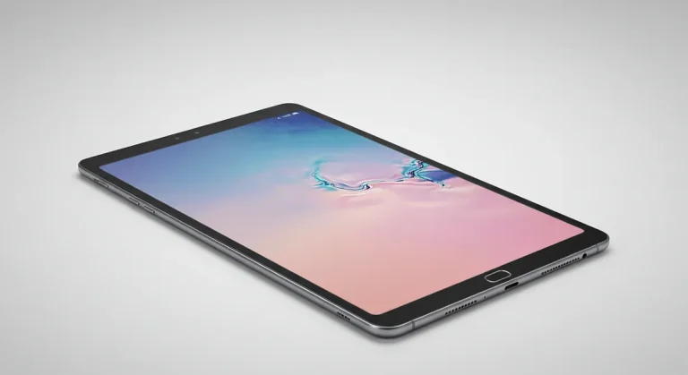 Fx Professional product photography of Samsung Galaxy Tab S10 FE on white background with soft studio lighting and minimal shadows 3