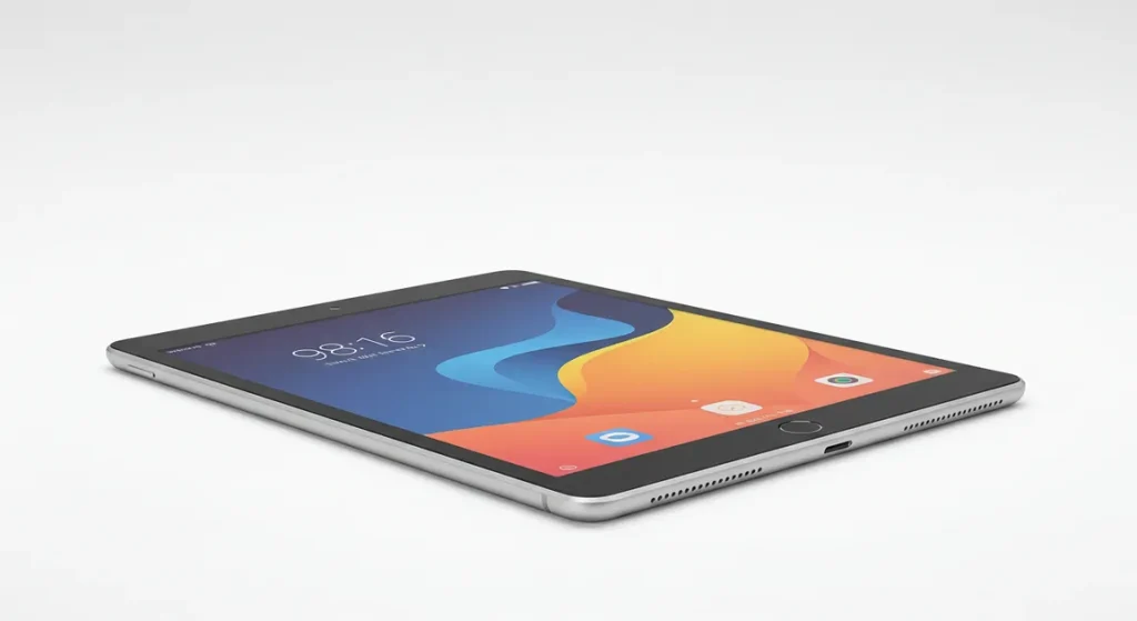 Fx Professional product photography of a Xiaomi Mi Pad at a 45 degree angle on a clean white background with soft shadows and studio lighting 3