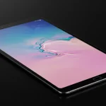 Fx Professional product shot of Samsung Galaxy Tab S10 FE with subtle reflections on glossy black surface 1