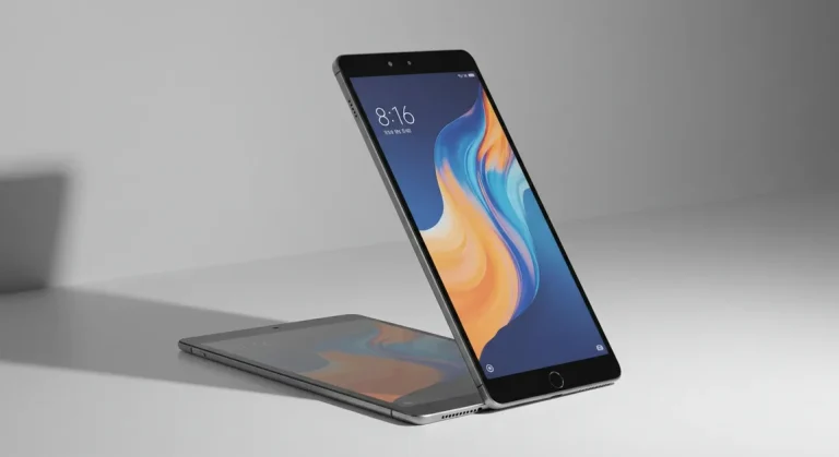 Fx Professional product shot of a Xiaomi Mi Pad with dynamic lighting creating geometric shadows and highlighting the devices form factor 1