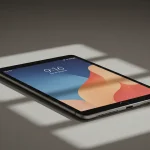 Fx Professional product shot of a Xiaomi Mi Pad with dynamic lighting creating geometric shadows and highlighting the devices form factor 2